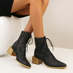 pointed lace up boots