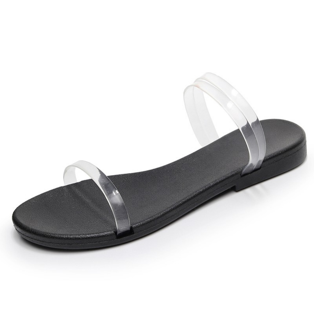 women clear laces sandals