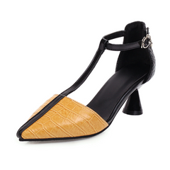 pointed t-strap heel sandals