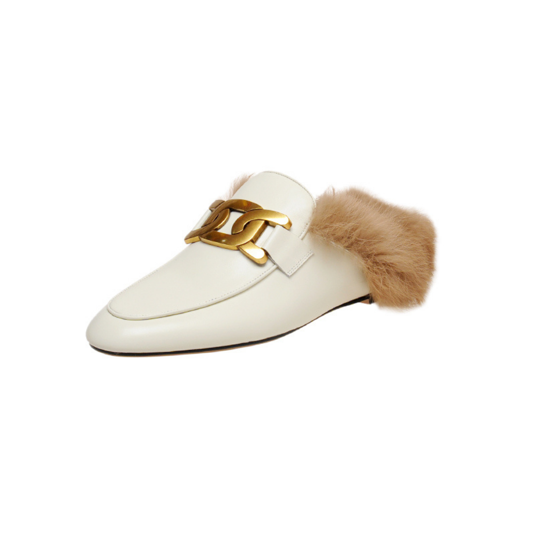 Women's Rabbit Fur Mules&Slippers