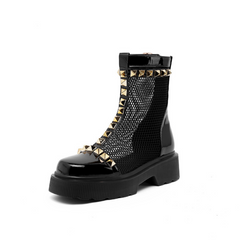 ladies rivet mesh boots