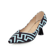 printed point toe pumps