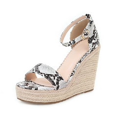 snake print wedge sandals