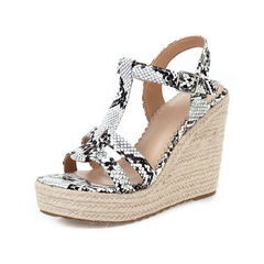 wedge snake print sandal