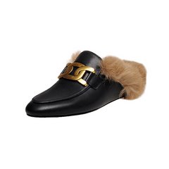 Women's Rabbit Fur Mules&Slippers