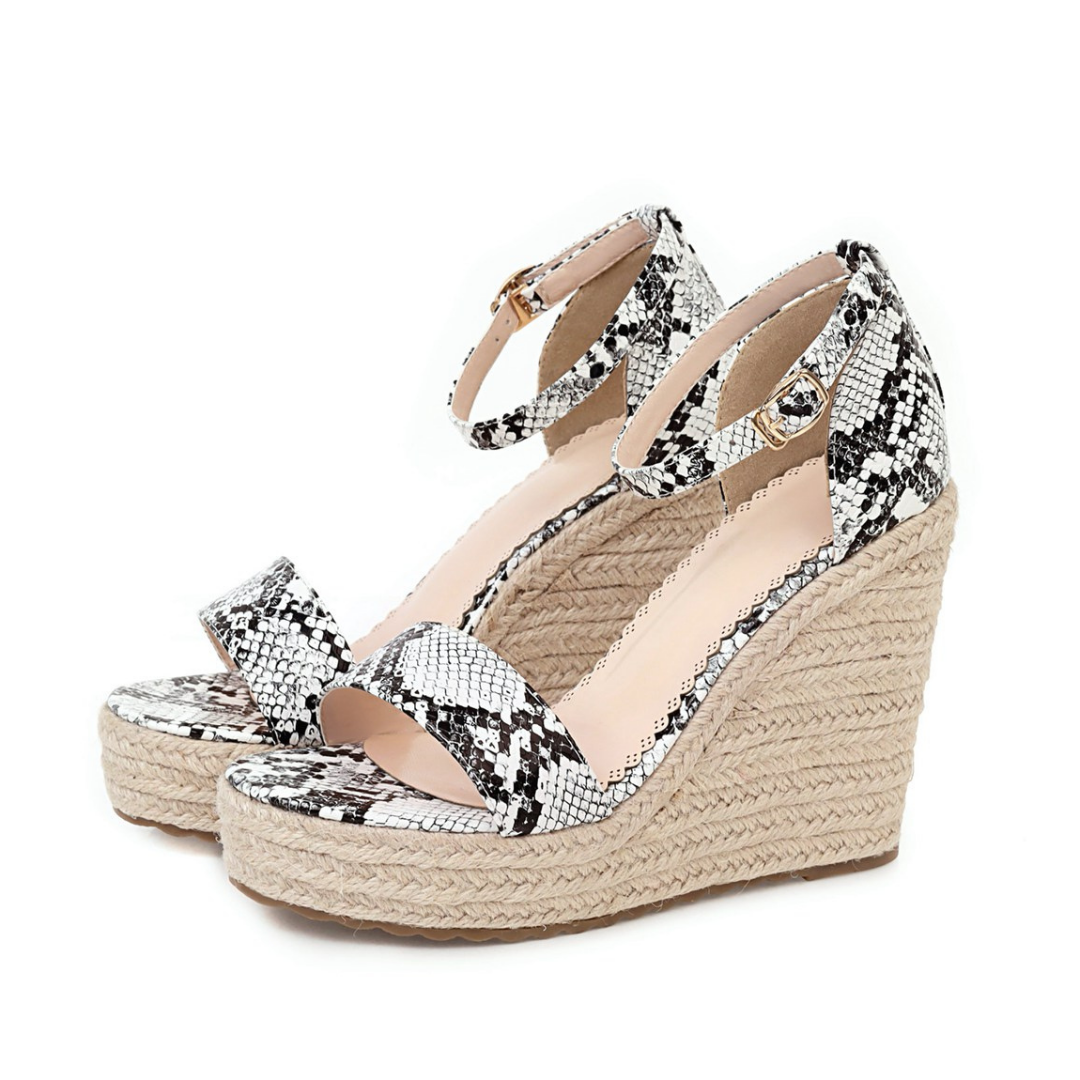 snake print wedge sandals