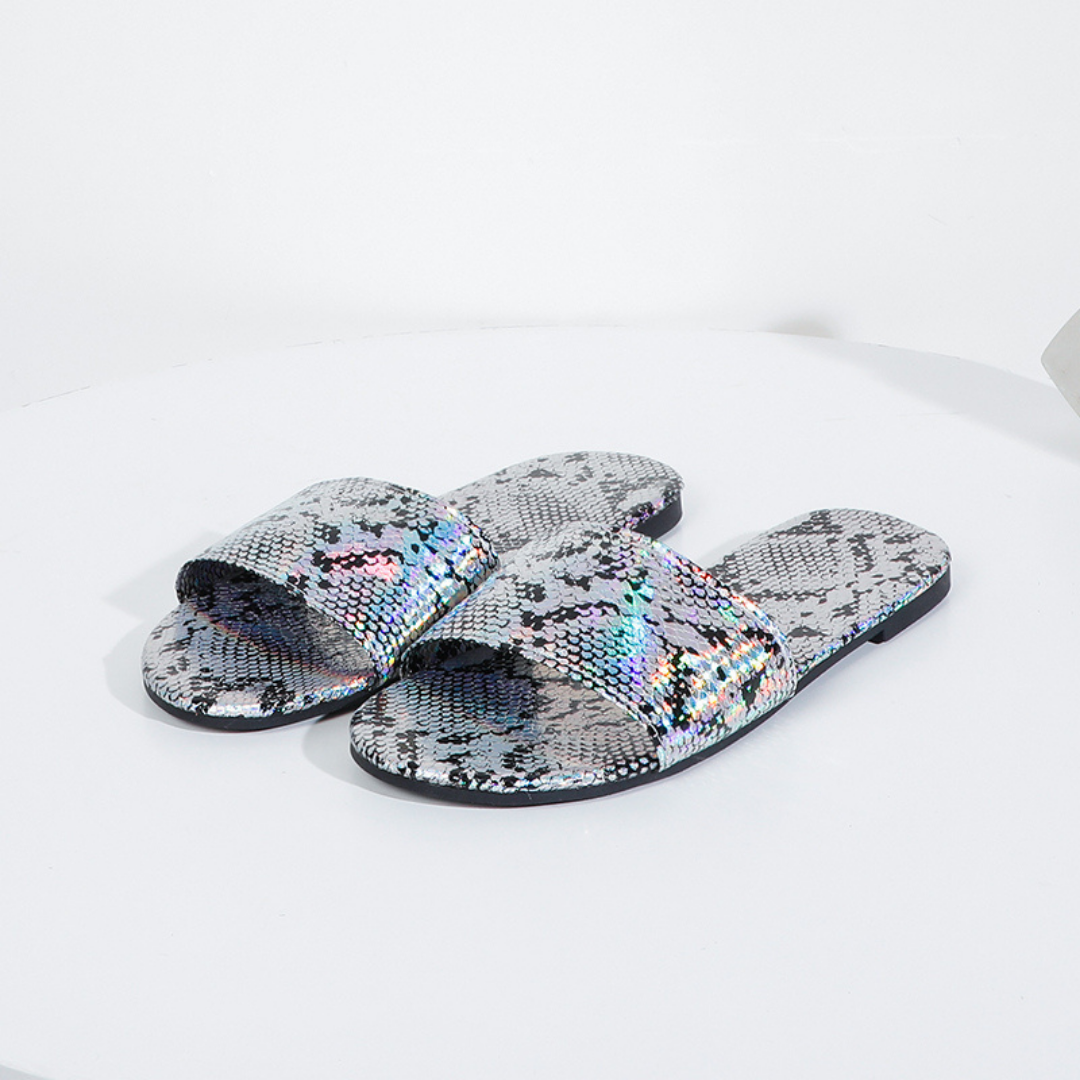 women printed flat slippers