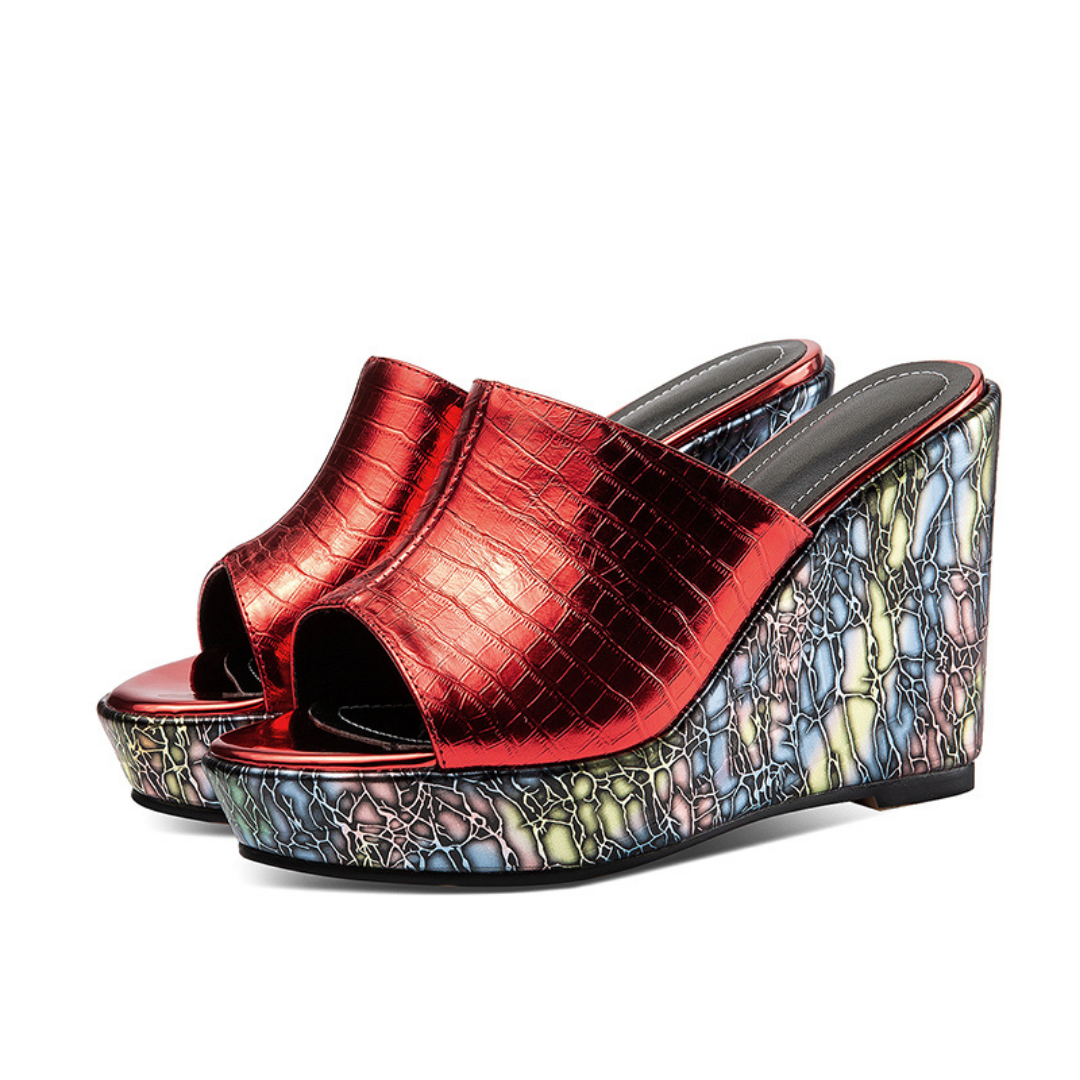 women wedge slippers