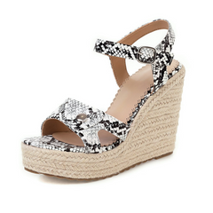 snake print wedge sandal