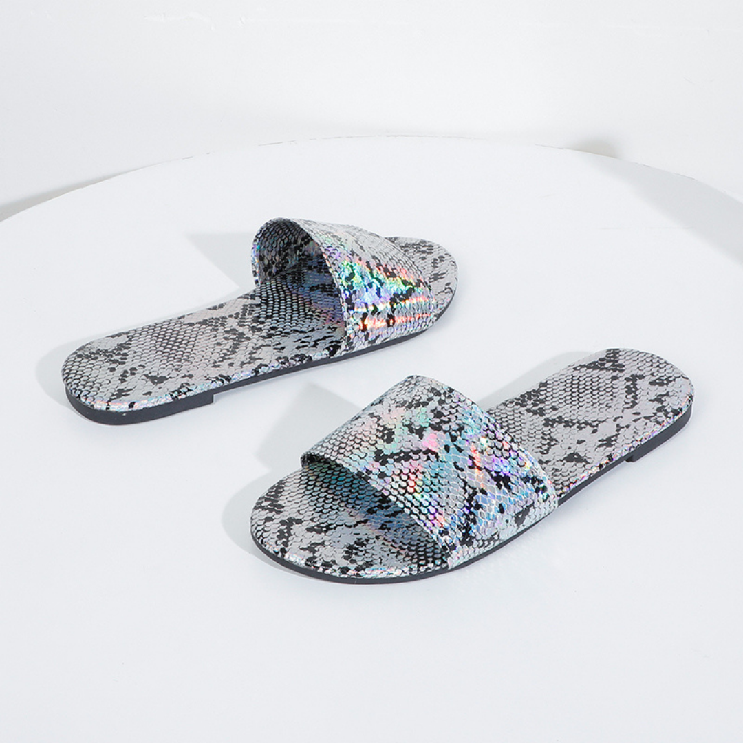 women printed flat slippers