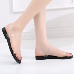 women clear laces sandals