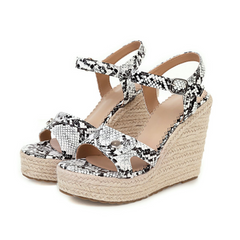 snake print wedge sandal