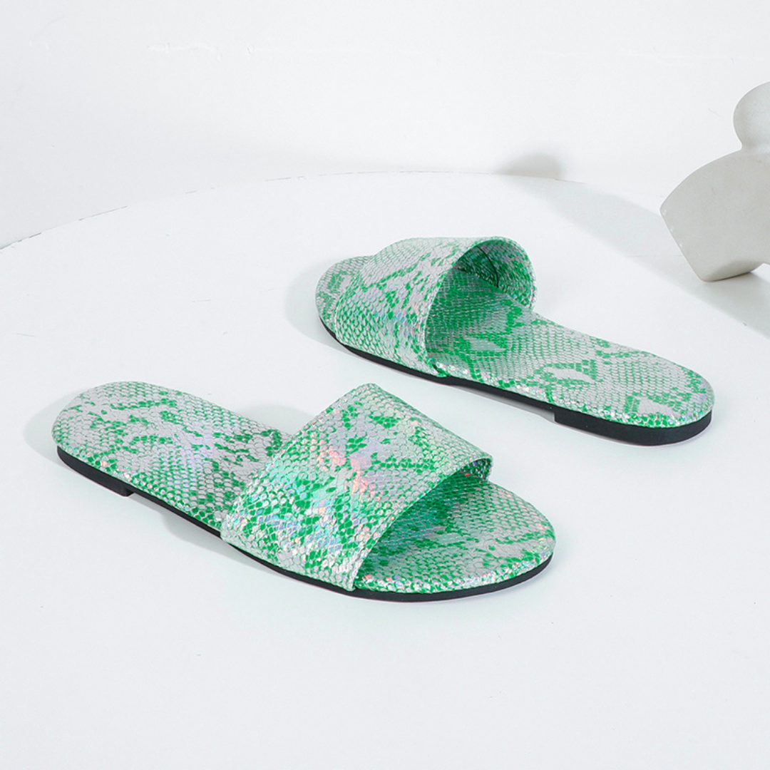 women printed flat slippers