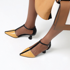 pointed t-strap heel sandals