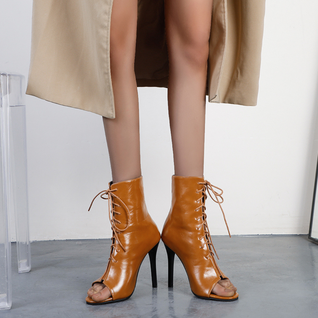 peep toe heel boots