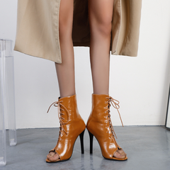 peep toe heel boots