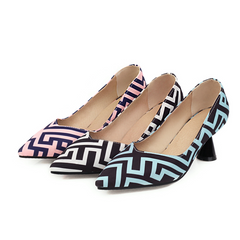 printed point toe pumps