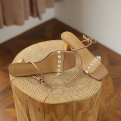 pearl kitten heel sandals