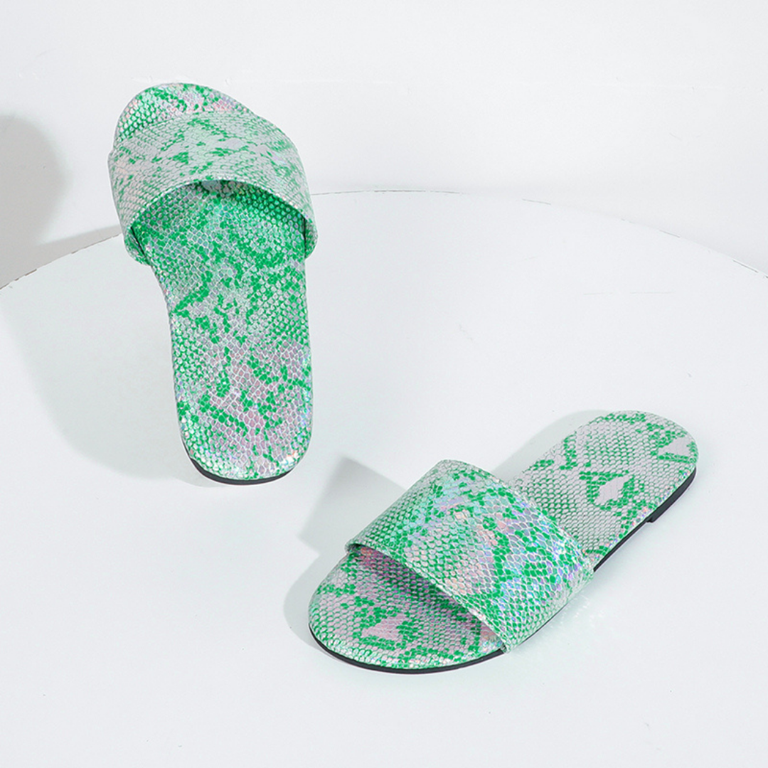 women printed flat slippers