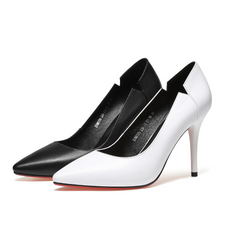 Women’s Office White&Black Kitten Heels