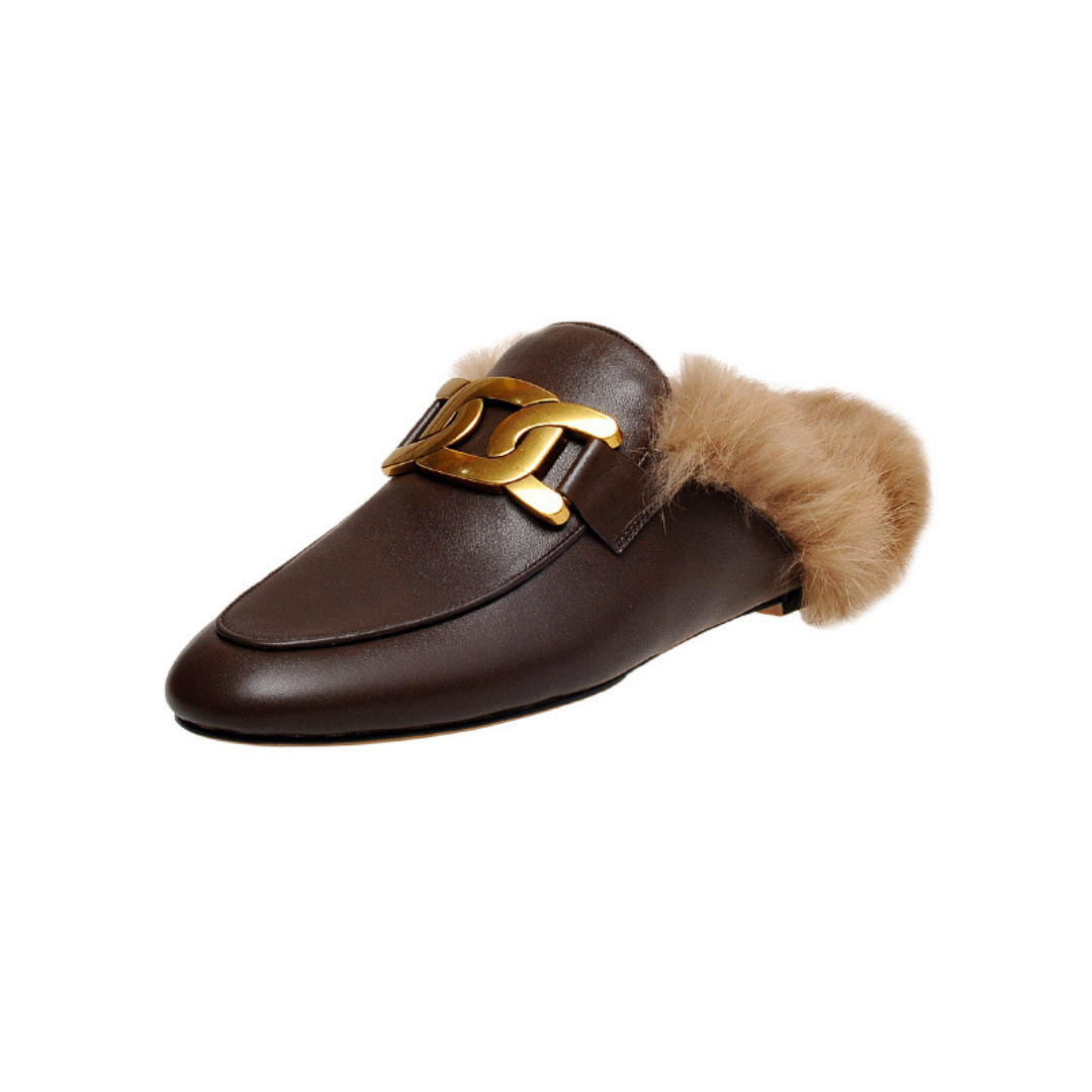 Women's Rabbit Fur Mules&Slippers