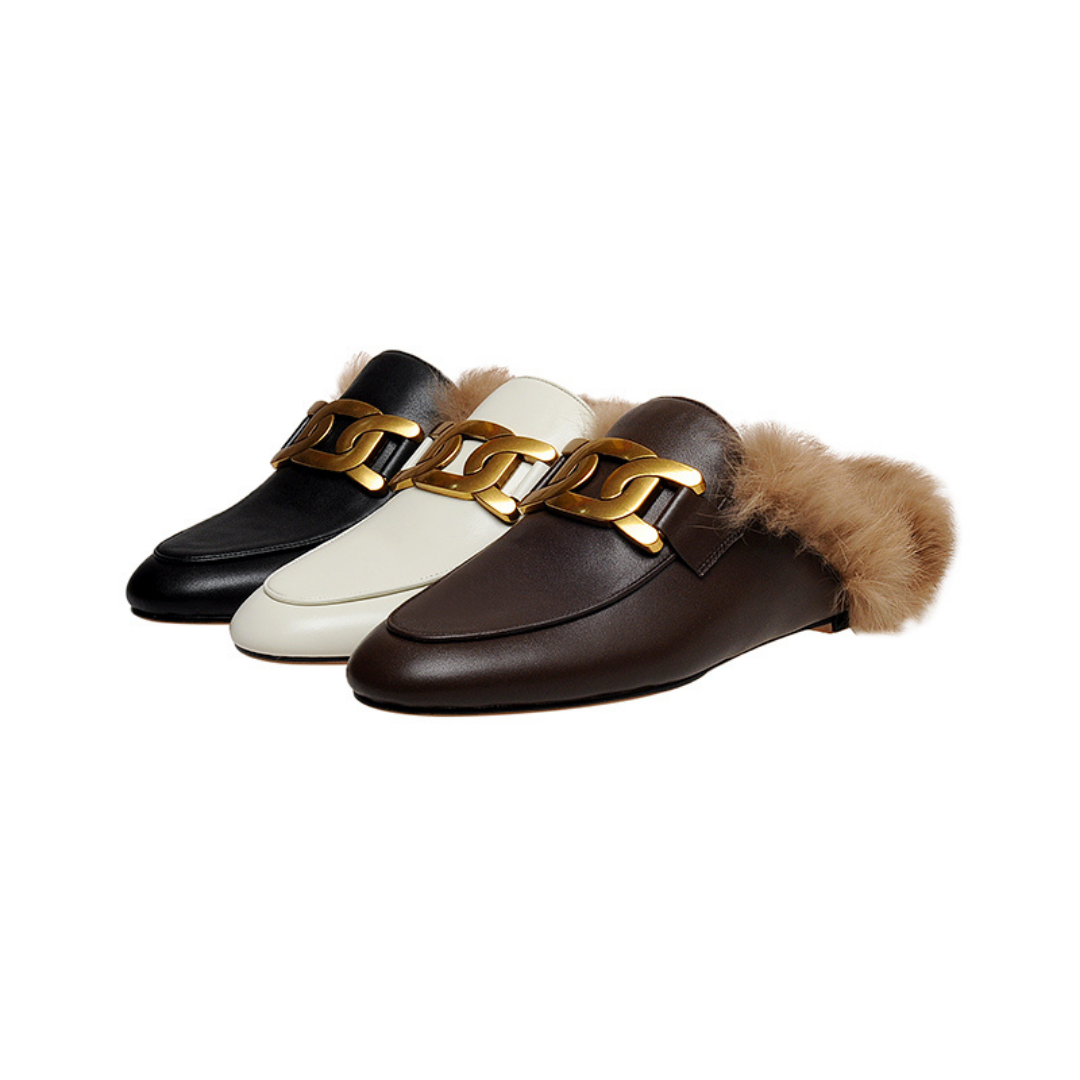 Women's Rabbit Fur Mules&Slippers