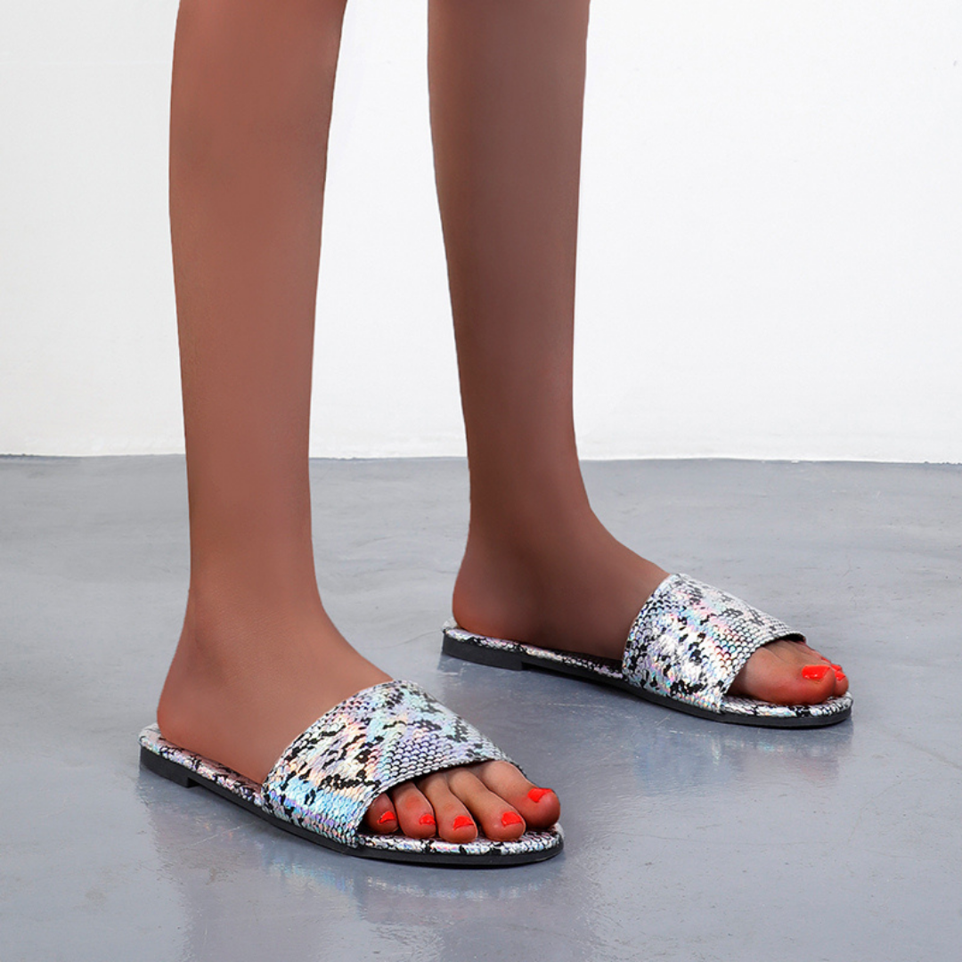 women printed flat slippers