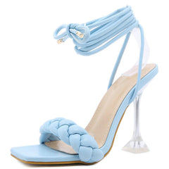 Women's Lace up Heel Sandals blue