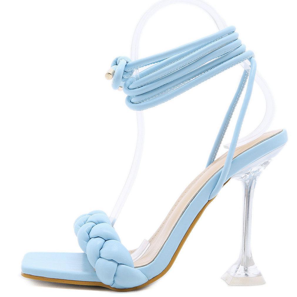 Women's Lace up Heel Sandals blue