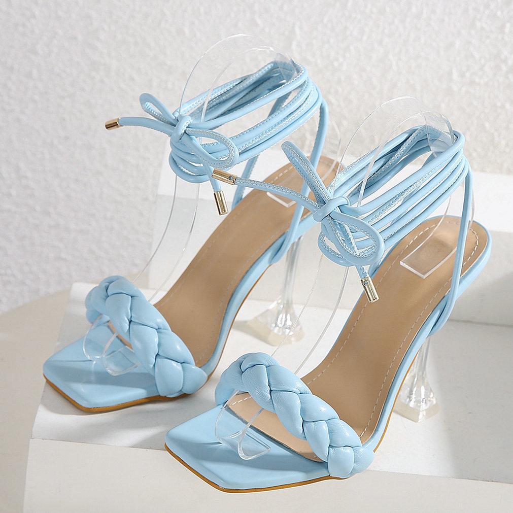 Women's Lace up Heel Sandals blue